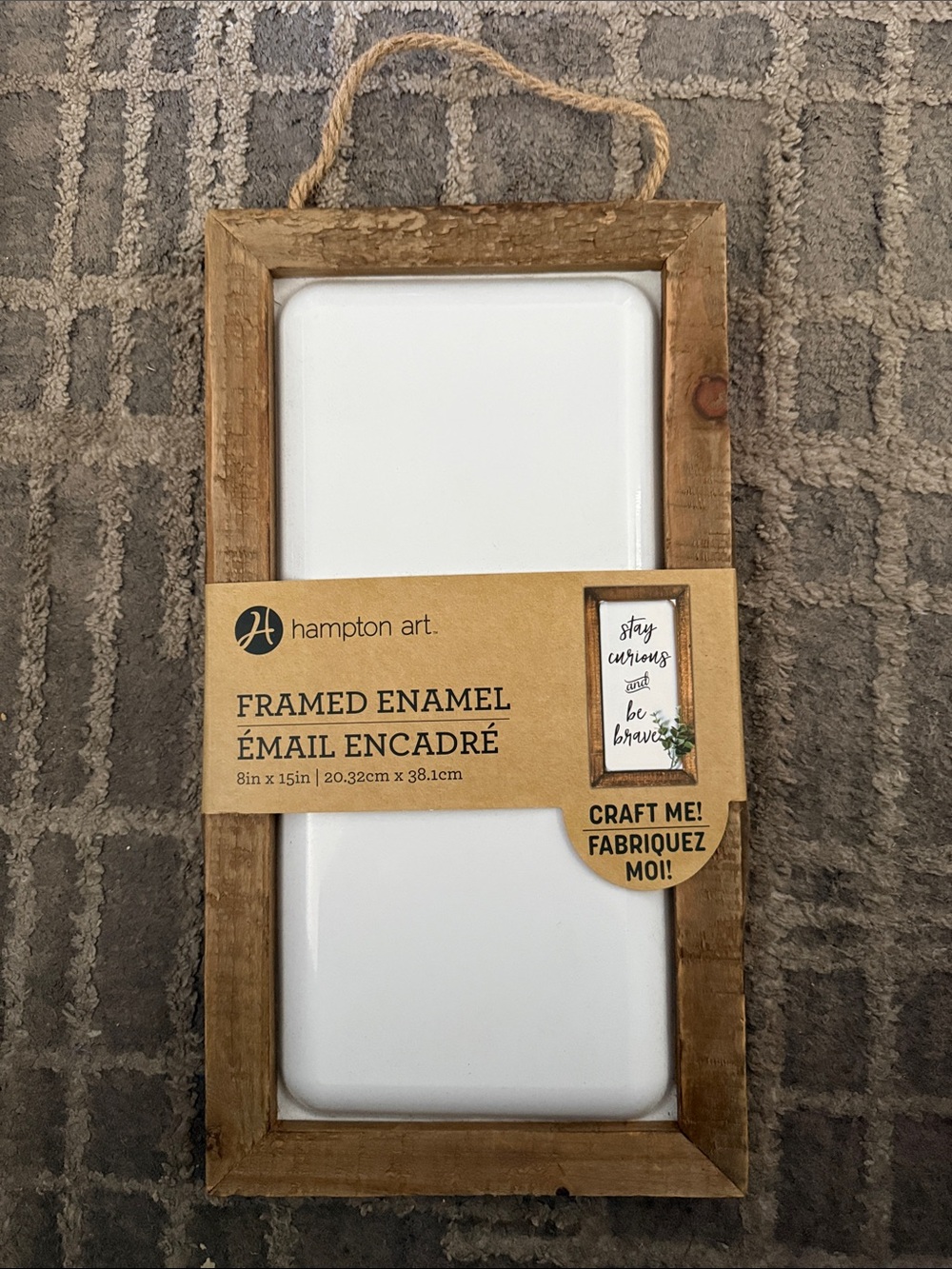 Framed White Enamel Wall Accent